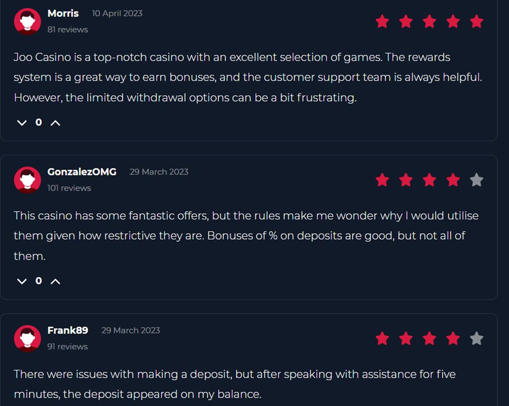 users real feedbacks